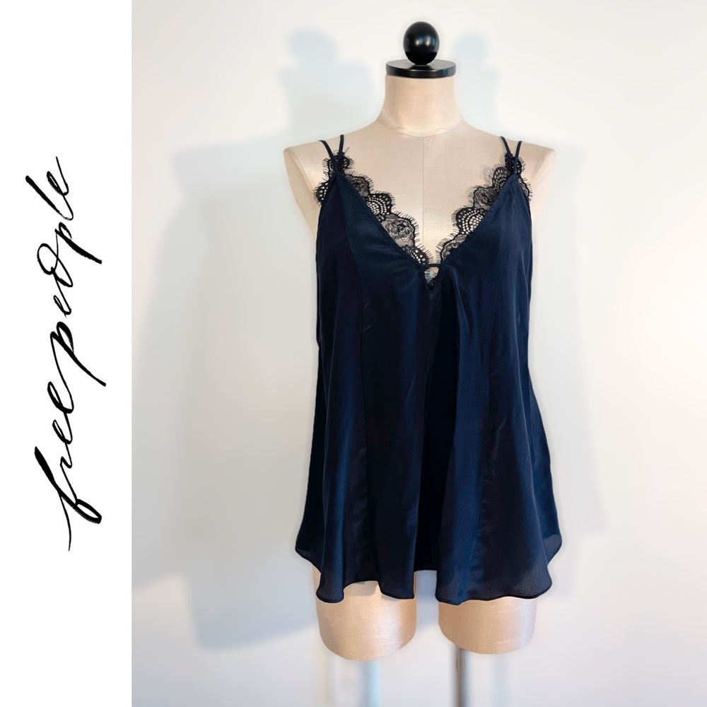 Free People | Black Flowy Tank with Lace Bra